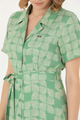 Женское зеленое тканое платье - U.s. polo assn фото 14