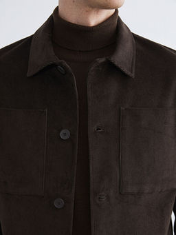 Regular Fit Uzun Kollu Kadife Erkek G?mlek Ceket