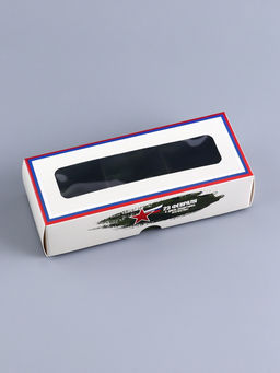 Коробка с обечайкой для 3 конфет, с окном «23 Февраля», 13×5×3.3 см