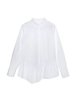 CONTE Однотонная хлопковая рубашка с ассиметричной баской LBL 1040 white
