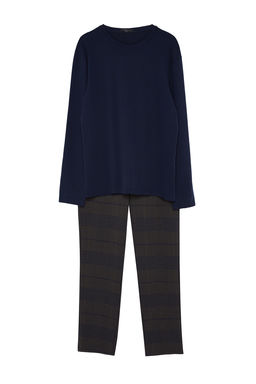 TRENDYOL MAN Lacivert - Haki Regular Fit Ekose Orme Pijama Tak?m? TMNAW24PT00014 - Trendyolmilla фото 6