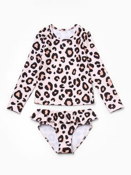 Купальник для девочки раздельный KAFTAN «Леопард», бежевый, рост 98-104 см