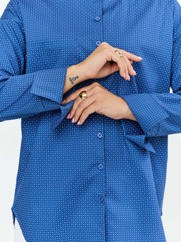 Блузка женская дл. рук. T-lab TL-B-0004V-86201-синий принт  фото 3