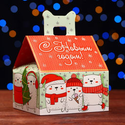 Цена за 5 шт. Подарочная коробка Мишкин дом, 13,3 х 11,6 х 12,6 см - Simaland фото 7