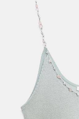 TOP RIB ABALORIOS / Gris perla - Zara фото 7