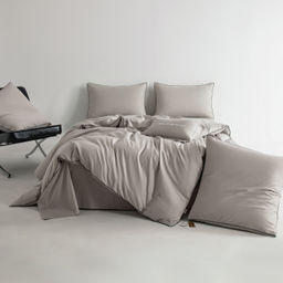 Комплект постельного белья Однотонный Сатин Элитный OCE002 Дуэт Семейный 4 Наволочки