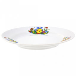 Тарелка мелкая фарфоровая Веселый колобок д175мм, h25мм, гладкий край (Россия) - Домашняя мода фото 2