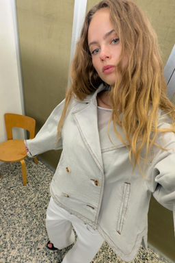 CHAQUETA ESPIGA EFECTO LAVADO / Azul / Gris - Zara фото 6