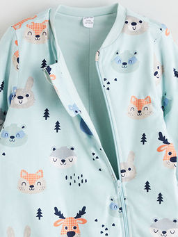 Bask?l? Erkek Bebek Uyku Tulumu