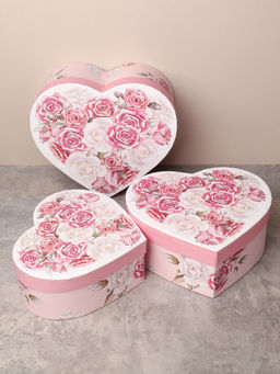 Коробка подарочная 3 штуки Сердце / 1156 /уп 24/16*18.3*7/18*20.3*8/20*22.3*9cm - ГалеонТрейд фото 2
