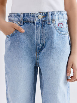 Джинсы для девочек широкие голубые - Mark formelle фото 6