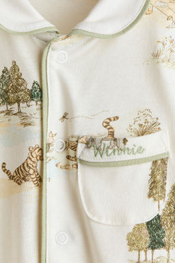 Printed cotton sleepsuit