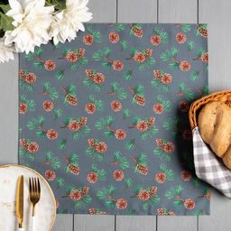 Набор новогодних салфеток Этель Лес, 46х46 см - 4 шт, хлопок, саржа