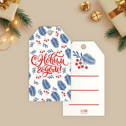 Цена за 20 шт. Открытка-шильдик на подарок С Новым годом!, МИКС