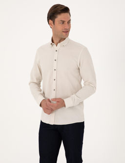 Bej Slim Fit Uzun Kollu G_mlek - Pierre cardin фото 3