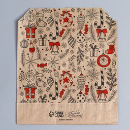 Цена за 50 шт. Конверт для сладостей новогодний, крафт, «Время добрых подарков», 16.5×13.5 см