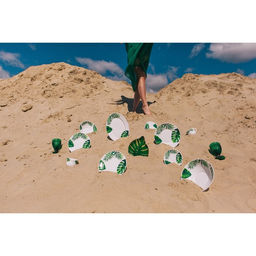 Столовый сервиз Доляна «Лист папоротника», 37 предметов, стеклокерамика, белый