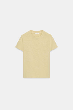 CAMISETA ALGOD?N FLAM? / Amarillo pastel - Zara фото 6