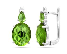 Серьги из серебра султанит, Аманда