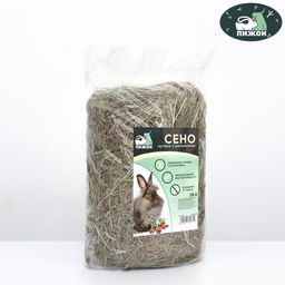 Сено луговое с плодами шиповника Пижон для грызунов, 20 л, 500 г