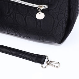 Сумка-мешок на молнии, наружный карман, цвет чёрный - Simaland фото 6