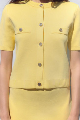 SHORT SLEEVE KNIT CARDIGAN - Zara фото 3