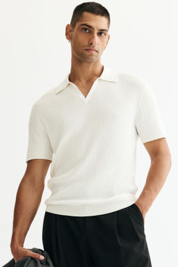 Polo en punto trenzado Regular Fit - H&m фото 3