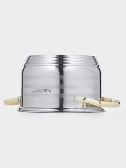 Кастрюля Катунь «ЭЛИС ГОЛД», 2.5 л, 18×11.5 см, стеклянная крышка, нержавеющая сталь, ручки золотистые