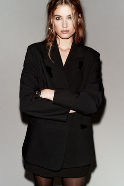 OVERSIZE DOUBLE-BREASTED BLAZER WITH LAPEL APPLIQU_S - Zara фото 2