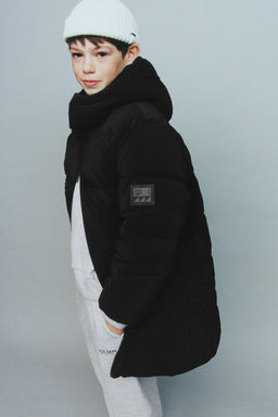 LONG PUFFER COAT WITH LABEL - Zara фото 9