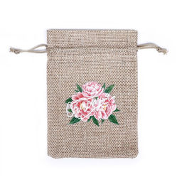 Цена за 5 шт. Мешок подарочный с термонаклейкой Цветы 10 x 14 см - Simaland фото 2