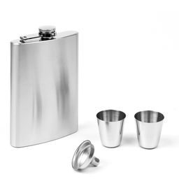 Подарочный набор 4 в 1 «Классика»: фляжка 270 мл + 2 рюмки 30 мл, воронка, металл