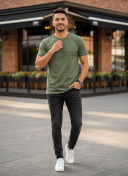 KM1888 Футболка (хлопок) ХАКИ