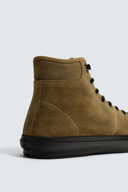 LEATHER HIGH-TOP TRAINERS LIMITED EDITION - Zara фото 6