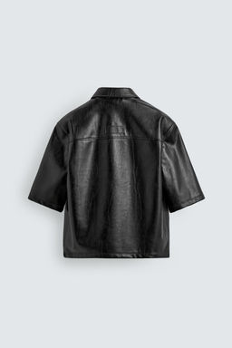 SOBRECAMISA RELAXED FIT EFECTO PIEL / Negro - Zara фото 7