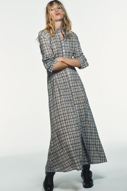CHECK SHIRT DRESS