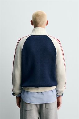CHAMPION ® X ZARA COLOUR BLOCK STRIPE CARDIGAN  фото 3