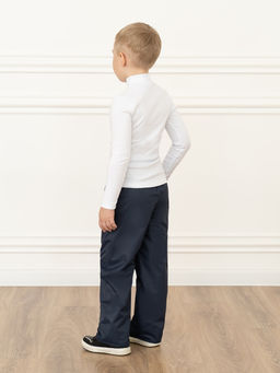 Брюки на поясе демисезонные темно-синие (110-116, 60)