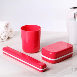 Дорожный набор, 3 предмета, мыльница, стакан, футляр для зубной щётки, МИКС