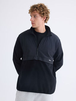 Dik Yaka Polar Erkek Sweatshirt