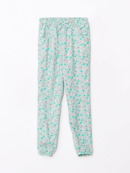 Beli Lastikli Desenli Viskon K?z ?ocuk Pantolon