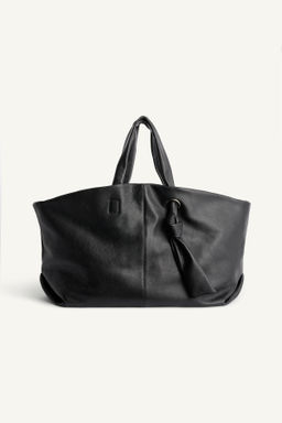 BOLSO SHOPPER PIEL / Negro