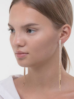 Клипсы Лёд тройная сплошная, цвет белый в золоте