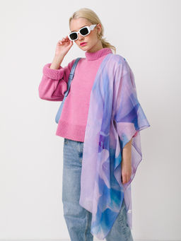 Большой, мягкий, тонкий и очень нежный двусторонний палантин с рисунком в стиле арт-деко - Tantino фото 3