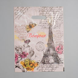 Цена за 50 шт. Пакет Елисейские поля, полиэтиленовый с вырубной ручкой, 35 мкм, 30?40 см