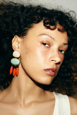 DOUBLE RESIN BEAD EARRINGS - Zara фото 2