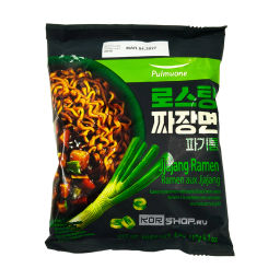 Лапша б/п рамен с соусом Чачжан из черных бобов (Jjajang Ramen) Pulmuone, Корея, 117 г Акция