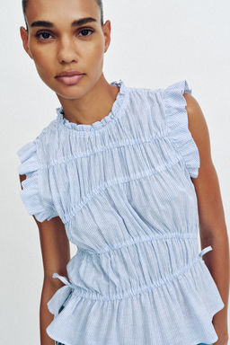 TOP EL?STICO RAYAS / Azul / Blanco