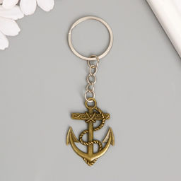 Цена за 12 шт. Металлический брелок для ключей на кольце «Якорь и веревка», 4×3 см, МИКС
