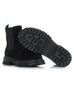 01-155-1HR BLACK Ботинки Челси демисезонные женские (натуральная замша, байка)